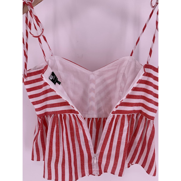 Bardot Red and White Striped Tank Top - Picture 6 of 10